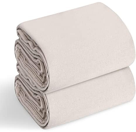 Pack of 2 Laminated Cotton Dust Sheets for Decorating & Painting Size 12ft X 9ft | Waterproof Paint Cover Sheets Backed with Plastic Polythene Sheeting | Drop Cloth for, Furnitures, Floor, StairCase