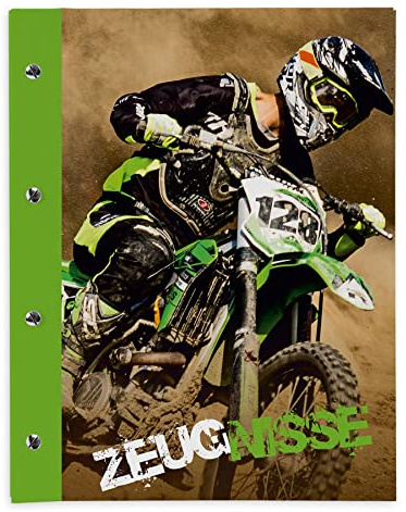 itenga Cartellina portadocumenti con viti espandibili per bambini, adolescenti, adulti, ragazze, ragazzi, studenti (motocross, moto)