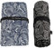 2 Stück Stationery Pouch 36 Löcher Pinseltasche Künstler Slots Bleistift Wrap Stationery Pouch Stifteaufbewahrung Waschbar für Aquarellstifte Bleistifte Buntstifte Studenten （Wellen/Schwarze Blätter）