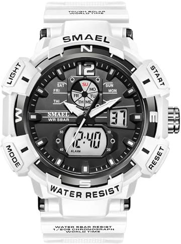 Sport Uhren Herren Outdoor Stoßfest Herrenuhr Digital Armbanduhr für Jungen Teenager Watches for Men Digitaluhr Militär Tactical Watch Military Stoppuhr Chronograph Wecker Männer 5 ATM Wasserdicht