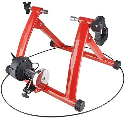 GWWBD Rullo per bicicletta per allenamento a casa, 6 velocità con resistenza magnetica, allenatore da strada, allenatore per bici da corsa (colore: rosso)