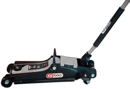 KS Tools - 161.0363F - cric idraulico - cric Auto 2t - in Acciaio - Altezza di sollevamento Maxi 380 mm - Altezza di sollevamento Mini 80 mm - Discesa frenata