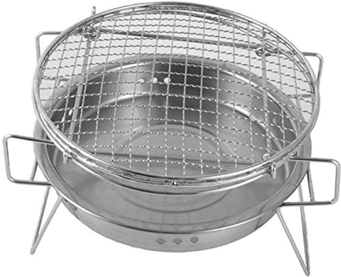 BBQ-Grill Holzkohlegrills für den Außenbereich, Grillrost für den Außenbereich, Mini-Rundgrill, tragbarer Camping-Topf, Back- und Kochgrill, Grillgitter, Holzkohleofen