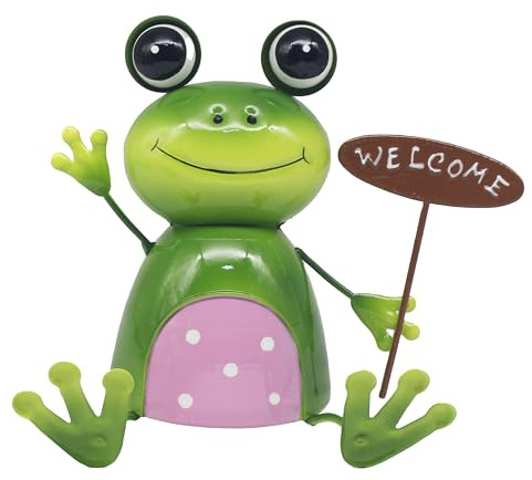 Lesser & Pavey Bright Eyes Frog Welcome By Bright Eyes Home Decor Figurines & Ornaments For Home & Office | Decorative Accessories Statues For Indoor & Outdoor | Lovely Gifts for Women & Men