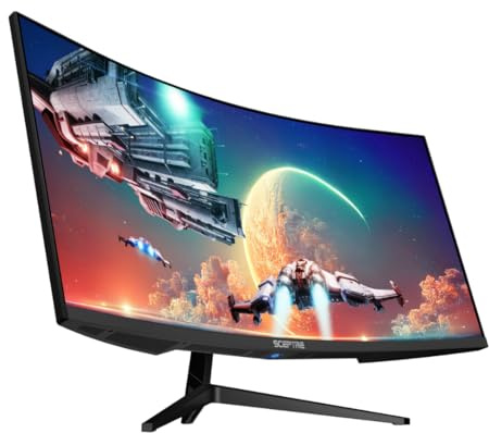 34-Inch Curved Ultrawide WQHD Gaming Monitor 3440 x 1440 R1500 up to 180Hz DisplayPort x2 99% sRGB 1ms, Machine Black 2025 (C345B Series)