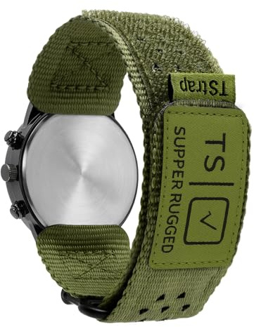 TStrap Nylon Sport Watch Strap - Green Quick Release Watch Bands for Men Women - Athletic Military Smart Watch Bracelet Strap Replacement - 18mm 20mm 22mm