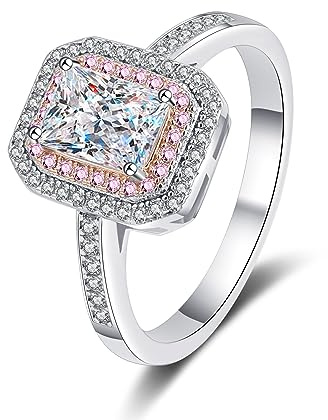 Diamantring, Moissanit vigselringar for kvinnor 1ct Radiant Cut D Color VVS1 diamantringar for
