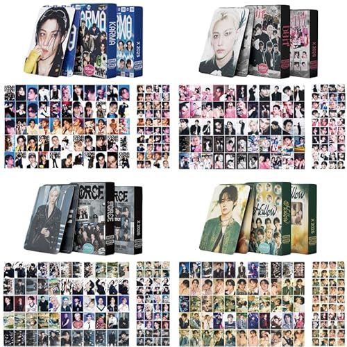 Mksiksi 4 Boxes/380Pcs Stray Album Photocards Set,220Pcs Stray-Kids Photocards 160Pcs Stickers,Album Lomo Cards Greeting Cards for Collection(Pink)