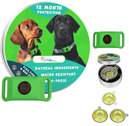 Fellfreund Collar Antiparasitos Natural,Collar Antipulgas Natural Y No Tóxico para Mascotas, Proporciona Protección Diaria (Verde)