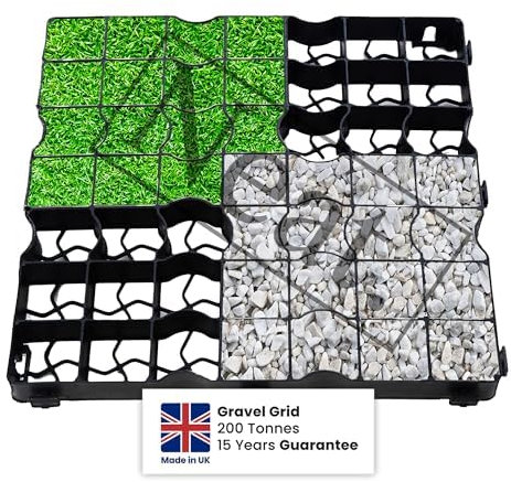 Plastic Shed Base Grid 8 (2m²) - Durable Driveway Mats for Lawn & Garden Path, Grass Grid Protection Mesh, Gravel Stabiliser Grids, Plastic Grass Mats, Garden Grid Paver for Greenhouse, Deck, Turf