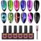 BURANO 9D Cat Eye Magnetischer Gel Nagellack UV Set - 6 Farben Mit Magnetstiften, Soak Off (Schwarz)