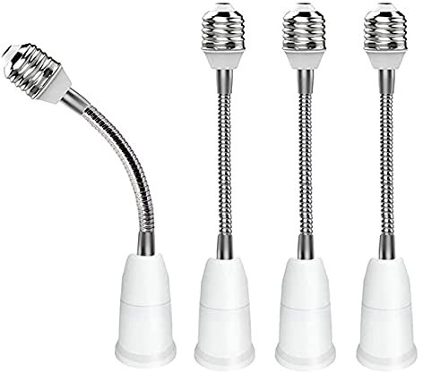 Nonbranded 4 Unidades Adaptador Lámpara Extensión, E27 a E27 Alargar, Adaptador de Bombilla Extensor, Conversión de Interfaz para Bombillas e Iluminación