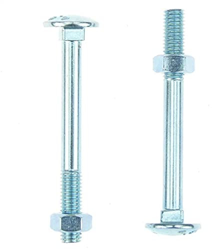 16 x Dresselhaus M8 x 75 Flachrundschrauben mit Vierkantansatz & Mutter Mu, galv. verzinkt DIN 603 M 8 Schlossschrauben ISO 8677 (16, M8 x 75)