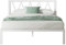 Novilla Bettgestell Metallbett 90x190 cm mit Lattenrost Metallrahmenbett Bettgestell mit Kopfteil-Design Ehebett Gästebett, Weiß