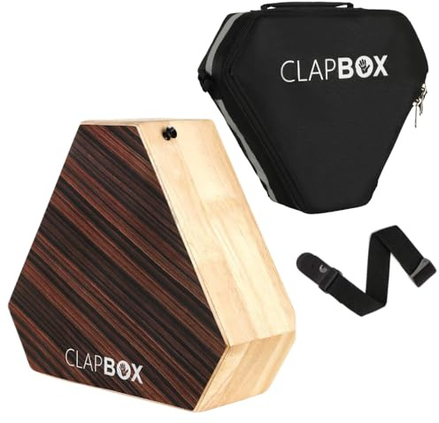 Clapbox Travel Cajon Drum Zebra Wood H:6 W:12 L:12 Includes Padded Bag & Strap Popular Cajon Brand Online (Zebrawood, Travel)