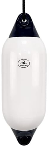 Hurricane Fenders Original Series Boat Fender PM03 53cm x 18cm (21 x 7) - White With Blue Ends