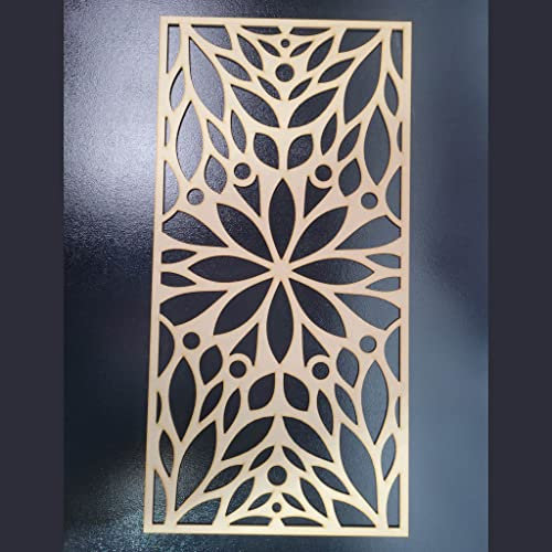 Moroccan Leaves Trellis Grate Radiator Cabinet wall Decorative Screening-grille- Perforated MDF panel (600x300mm) 0125 (3mm thick MDF)