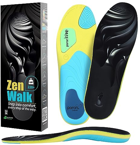 Plantillas Fascitis Plantar Mujer y Hombre, Plantillas Ortopédicas para Espolón Calcáneo, Pies Planos, Soporte de Arco Medio, Ideales para Trabajo o Uso Diario, Talla Ajustable 42-43EU