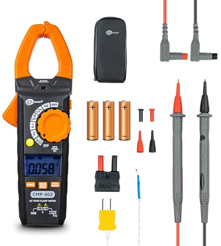 SONEL Digitale Stromzange 400 A, Wechselstrom, Spannung AC und VFD, Gleichspannung, Widerstand, Frequenz, Kapazität, Arbeitszyklus, Temperatur