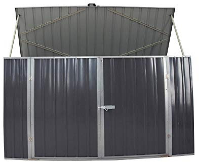 Panana Galvanized Metal Steel Garden Shed Outdoor Bike Storage House Tools Shed Utility Tool StorageD88x W225 x H125cm (A)