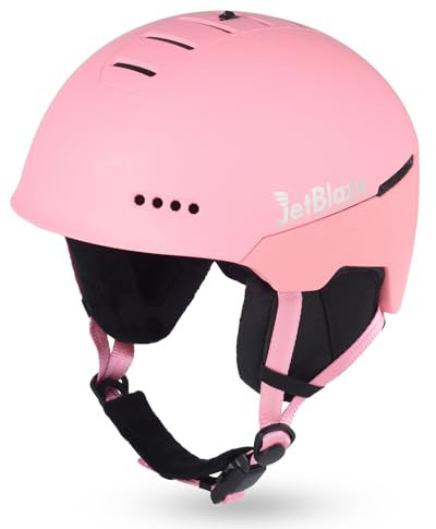 JetBlaze Ski Helmet Mens Women Unisex Ski Helmet Snow Sports Helmet With Vents ABS/PC Shell EPS Core For Skiing Snowboard Snow Helmet For Adults Youth Pink Size L