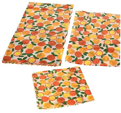 FUNOMOCYA 3pcs Reusable Beeswax Wraps Non-Toxic Food Packing Supplies Beeswax for Baking Snack Wrapping