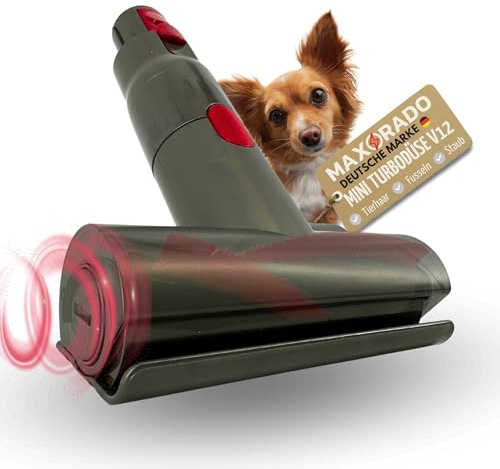 Maxorado Ersatzteil passend für Dyson Mini Turbodüse V12 Detect V10 Slim Absolute Origin Elektrobürste Turbinendüse Staub Tierhaar Polsterdüse Matratzendüse Milben für Auto Sitze Bett Sofa