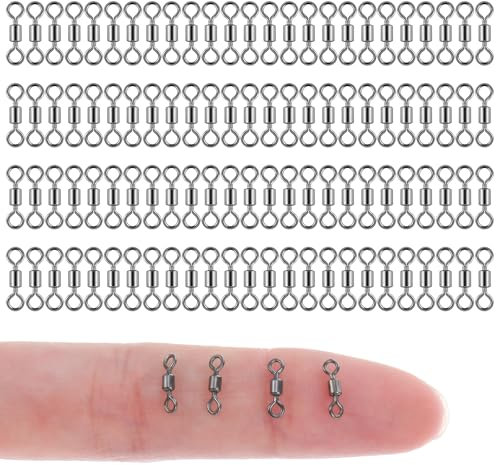 Angelwirbel, 100 Stück Fishing Angeln Wirbel Karabiner Wirbel Angeln Forelle Barrel Mikrowirbel Zum Fliegenfischen Solide Ringe Tonnenwirbel Angelzubehör Wirbels Für Vermeiden Verwickeln Angelschnüren