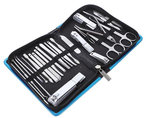 TOPPERFUN Kit de Manicura y Pedicura Herramientas Portátiles de 26 Piezas de Acero Inoxidable Ligero y Completo Cuidado Profesional de Manos y Pies