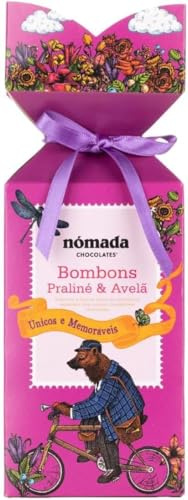 Bombones de chocolate con praliné, 100 g, chocolates con leche con relleno suave de crema de avellanas, caja decorativa inspirada en fábulas