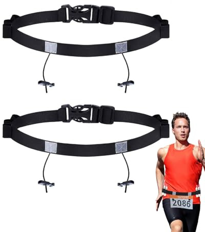 HUVZOR 2 piezas Cinturón de carrera - Correr, Ciclismo - Totalmente ajustable y funcional - Ideal para llevar tus geles