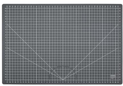 Vaessen Creative Tapete de Corte Autocurativo A3 - Doble cara con Cuadrícula, Marcas para Tarjetas y Ángulos - Alfombrilla para Scrapbooking & Manualidades