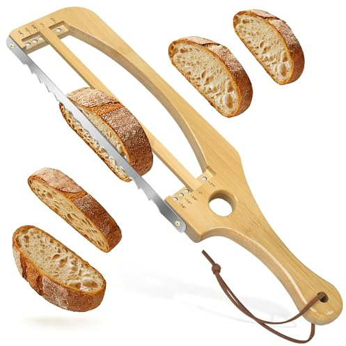 diagfile Adjustable Bread Knife for Homemade Bread, 16.5 Bread Slicer with Magnetic Adjustment Mechanism 5 Thickness Guides, Sourdough Bread Knife for Bagels, Baguettes and More