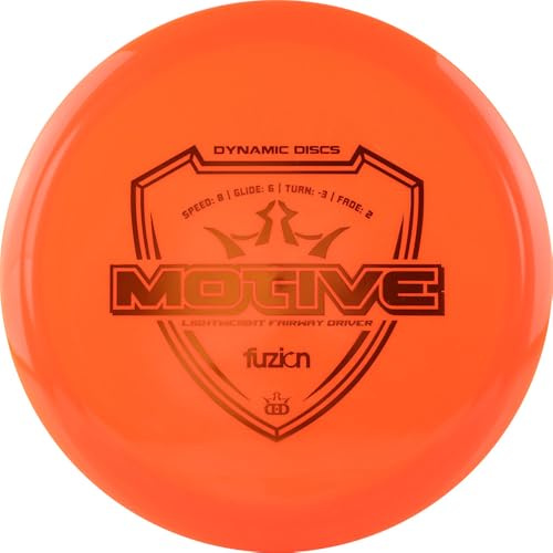 Dynamic Discs Fuzion Motive Disc Golf Fairway Driver | Understable Fairway Driver with High Glide | Grippy, Durable Fuzion Plastic | Easy Distance for Beginners & Slower Arms | 150g+ (Orange)