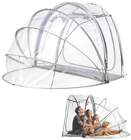 Pop Up Bubble Tent, 4 Person Clear Sports Tent with Rainproof Sun Shelter, Portable Weather Proof Pod for Fishing, Camping, Garden, Patio, Outdoor Event Use, 235 x 200 x 150 cm