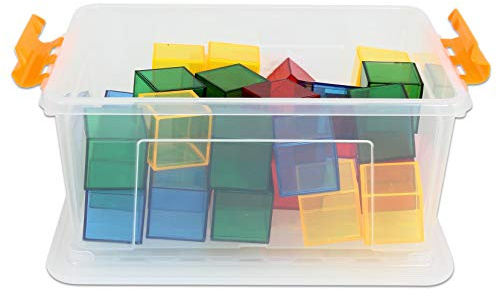 Betzold - Transparente Klötzchen, Bunte Bausteine für Lichttisch, inkl. Box