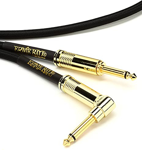 Ernie Ball Braided Instrument Cable, Straight/Angle, 18ft, Black (P06086)