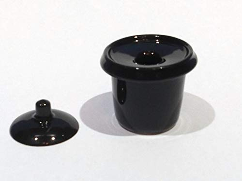 SCHOOL DESK INKWELL Black ceramic ink pot china insert with lid calligraphy ink pot