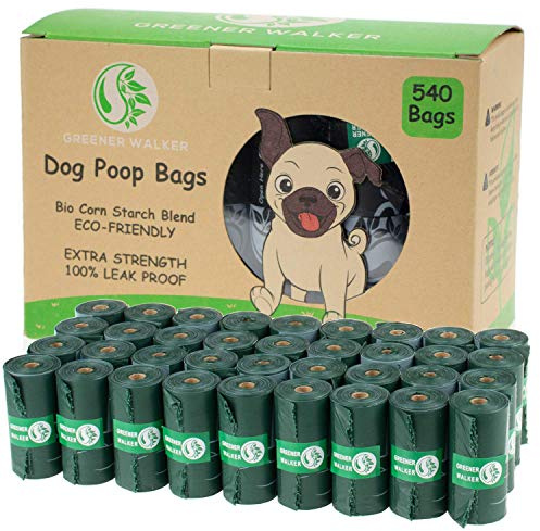 GREENER WALKER Poop Bags for Dog Waste-540 Bags,Extra Thick Strong 100% Leak Proof Dog waste Bags (Deep Green)
