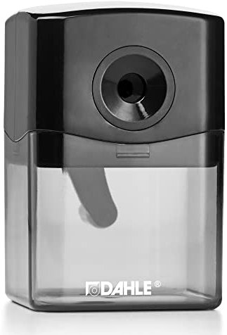 Dahle 144 Spitzmaschine mit Kurbel (Für 6,5-8 mm Stifte, automatische Stiftzuführung, hochwertiger Stahlfräser) Schwarz