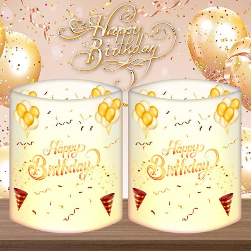 12 Stück Windlicht Tischdeko Geburtstag, Happy Birthday Deko Geburtstag, Geburtstagsdeko Tischdekoration Männer Frau Mädchen Jungen Kinder, Geeignet für Teelichter oder Kerzen