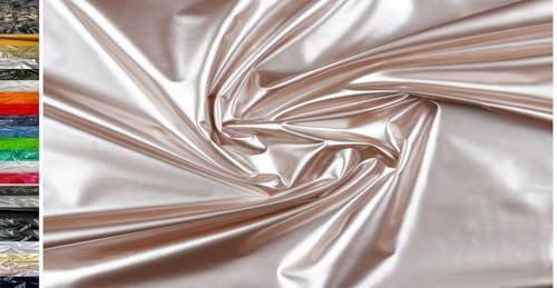 StoffBook ROSEGOLD BI-STRETCH SPANDEX LACKLEDER ÖKO-TEX STOFF STOFFE, E414