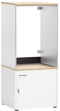 Schildmeyer Waschmaschinenumbau und Mehrzweckschrank Set Solea 702003, weiß matt, 67,1 x 60 x 154,7 cm