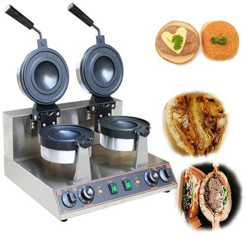 Piastra per waffle antiaderente a doppia testa, con rivestimento antiaderente, 1300 W, riscaldamento rapido, con manico isolato, ampia applicazione per ristoranti, doppia