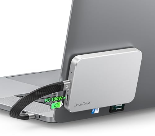 ORICO SSD Externo Magnético 512GB, SSD Portátil para Magsafe hasta 1050 MB/s, USB 3.2 Gen 2, Admite Carga PD 100W, con Lector de Tarjetas SD/TF, Puerto para Auriculares Type-C -P10Pro