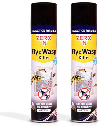 Fly & Wasp Killer Spray – 300ml Aerosol (Pack of 2) | Fast-Acting Indoor Insect Control | Neutral Scent | Eliminates Flies, Wasps & Mosquitoes in Seconds