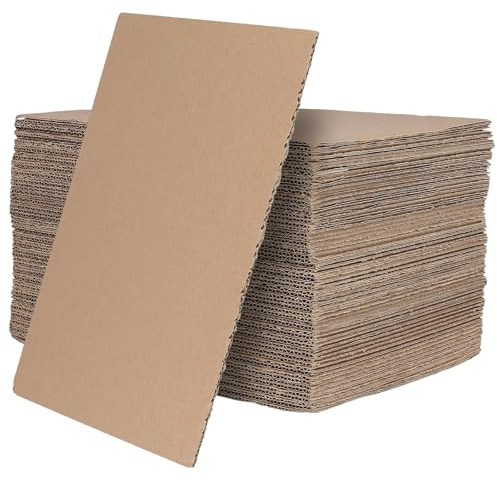 SYUTBOU Lot de 60 cartons ondulés pour travaux manuels, 300 x 200 x 3 mm, jaune, pour bricolage, carton renforcé, 3 couches, pour l'artisanat et l'emballage