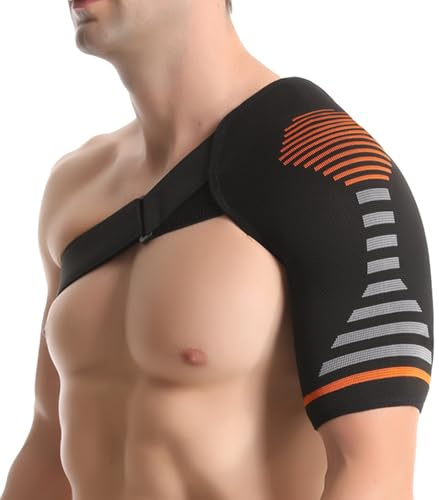 Jorun Shoulder Support Brace for Men & Women - Adjustable Shoulder Compression Sleeve for Relieve Pain,Joint Dislocation,Injury (S/M)