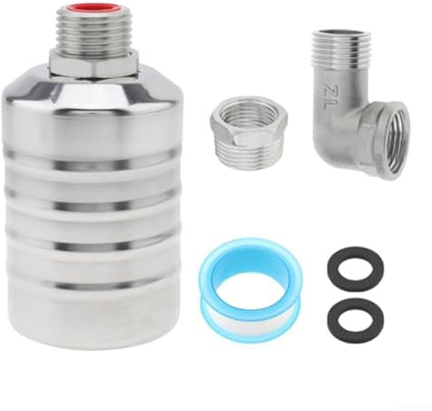 GLFLOW Válvula de bola inoxidable 304 para el tanque de agua, válvula de flotador para piscinas, acuarios y canales de ganado, presión de 0,2-10 kg, -20 ° C a 100 ° C