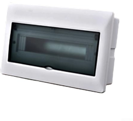 Yuanpgky Scatola di distribuzione con guida DIN a 15 vie per impianti elettrici casa e giardino, copertura in policarbonato trasparente con guscio in acciaio inox, 37 x 23 x 9 cm, facile da installare